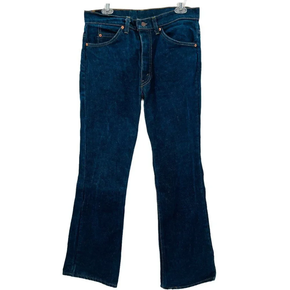 Vintage Levi's 20517-0217 Orange Tag Dark Blue Wash Saddleman Jeans 33 x 30